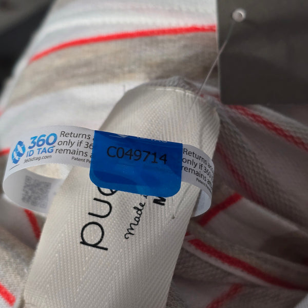 NWT Puella Anthropologie Cream Tan Orange Striped Swing Tunic Top Size Med