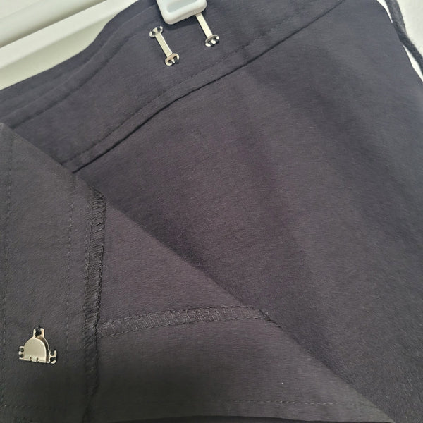 Athleta Black Wrap Mini Skirt Zip Pocket Tie Adjustable Waist Size Medium