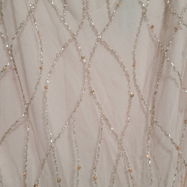 NWT Arianna Papell Beaded Blouson Champagne Gown Dress Size 14