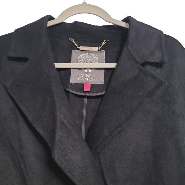 NWT Vince Camuto Black Double-Breasted Trench Coat Large