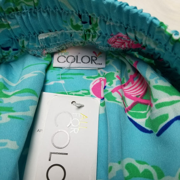NWT All For Color Tropical Beach Theme Mini Skirt Size Small