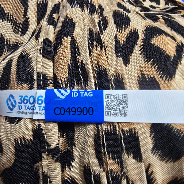 Olivaceous Leopard Print Knee Length Dress Notch Neck Size Small