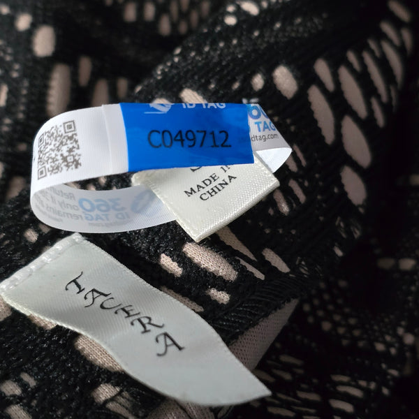 NWT Tacera Black Laced Tan Lining Pants Left Side Zipper Size Small