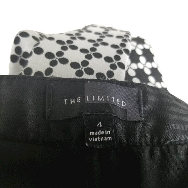 The Limited Black White Ying Yang Pencil Skirt Left Side Zip Clasp Size 4