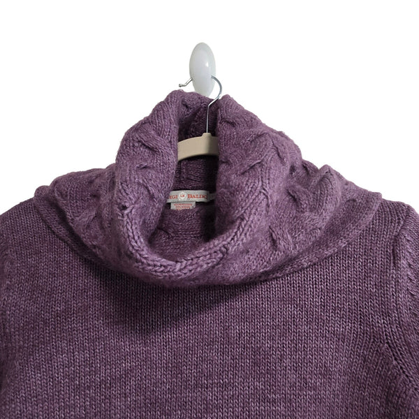 Luigi Baldo Purple Cowl Neck Merino Wool Acrylic Alpaca Sweater Size Small