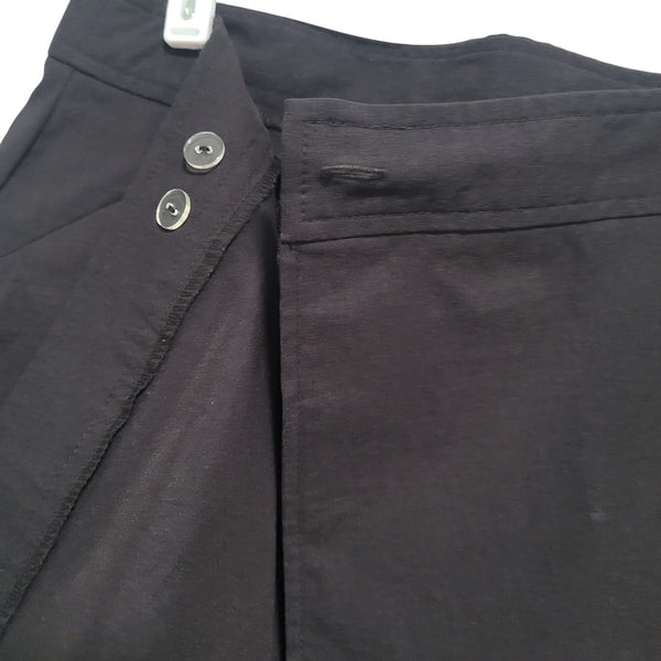 Athleta Black Wrap Mini Skirt Zip Pocket Tie Adjustable Waist Size Medium