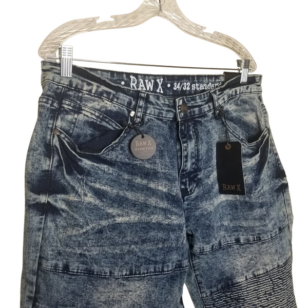 NWT RAW-X Men's Straight Leg Medium Blue Jeans Size 34/32 Standard