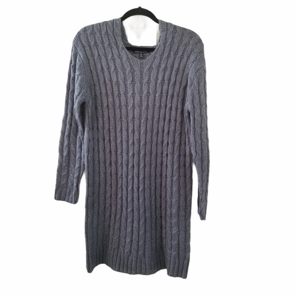 NWT Hers & Mine Gray Hoodie Sweater Knit Dress M/L