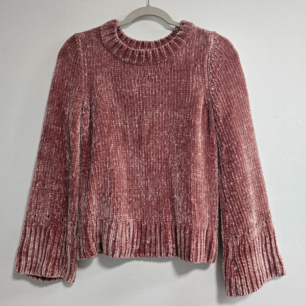 Cupio Chenille Pink Chunky Knit Sweater Size Small