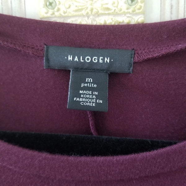 NWT Halogen Burgundy Long Sleeve Shirt Size Medium Petite