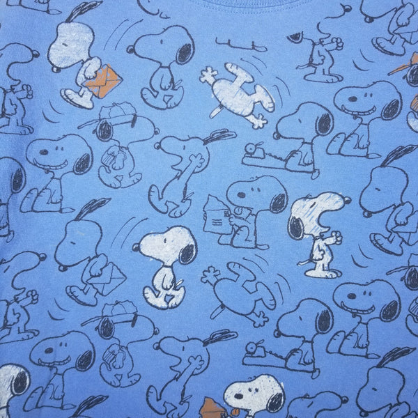 Peanuts Snoopy 90s Blue Short Sleeve T-Shirt Size Medium