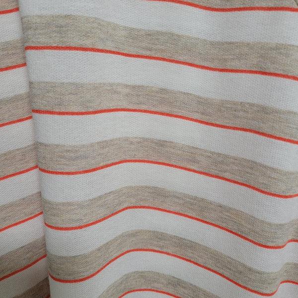 NWT Puella Anthropologie Cream Tan Orange Striped Swing Tunic Top Size Med