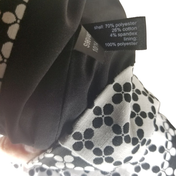 The Limited Black White Ying Yang Pencil Skirt Left Side Zip Clasp Size 4