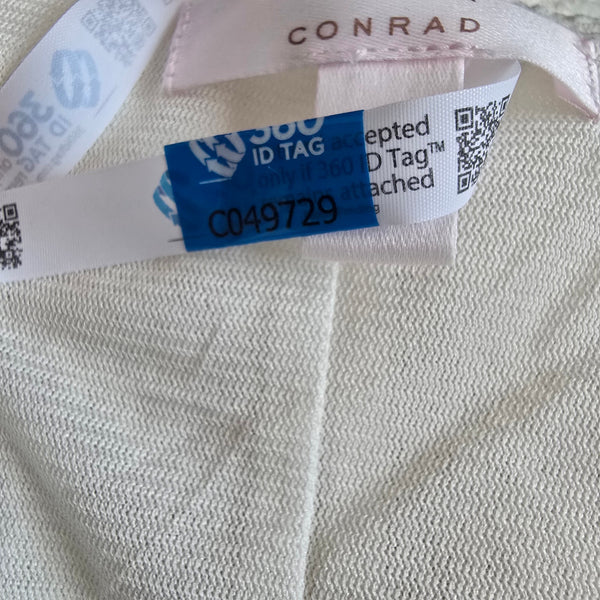 Lauren Conrad Cream Blouse Pleated Bottom Long Sleeves Ties on Sides Large