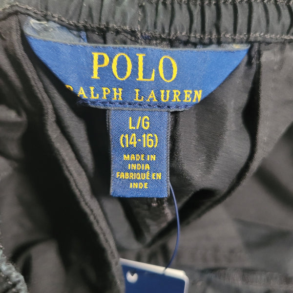 NWT POLO Ralph Lauren Cotton Poplin Jogger Pants Black Boys Large 14-16