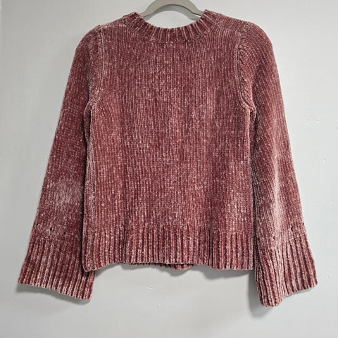 Cupio Chenille Pink Chunky Knit Sweater Size Small
