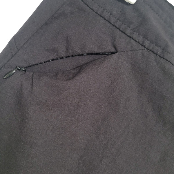 Athleta Black Wrap Mini Skirt Zip Pocket Tie Adjustable Waist Size Medium