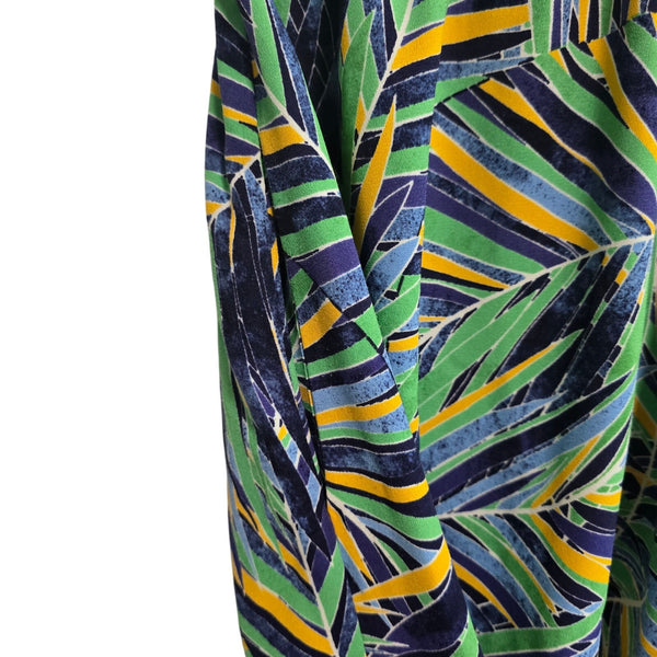 Halogen Tropical Short Sleeve Surplice Pockets Elastic Waist Size XS