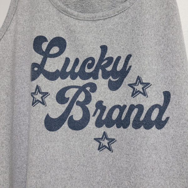 Lucky Brand Gray Blue Scoop Neck Soft Tank Top Size Medium