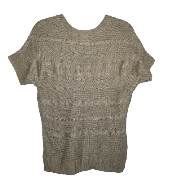 NWT New Directions Weekend Tan Short Sleeve Blouse Size Medium