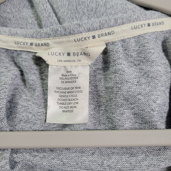 Lucky Brand Gray Blue Scoop Neck Soft Tank Top Size Medium