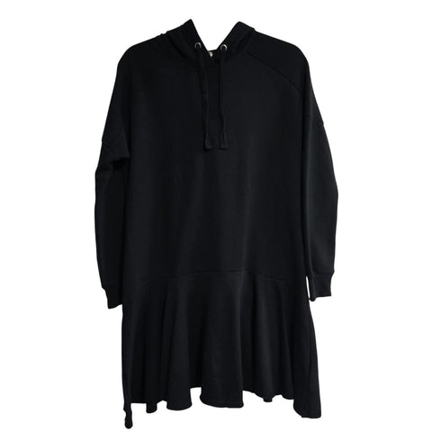 CASLON Black Hoodie Long Sleeve Flounce Above the Knee Dress Size XS