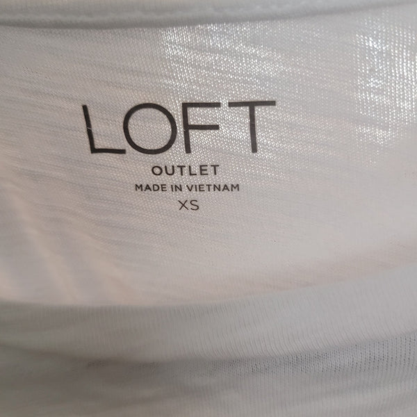 LOFT Outlet White Cotton Sleeveless with Ruffles Size XS