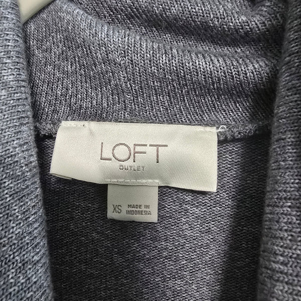 Loft Gray Long Sleeve Cowl Neck Blouse Size XS