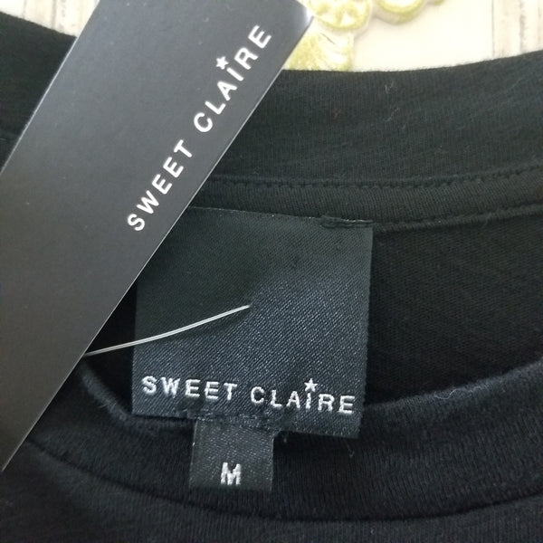 NWT Sweet Claire Black Bell Short Sleeve Floral Size Medium