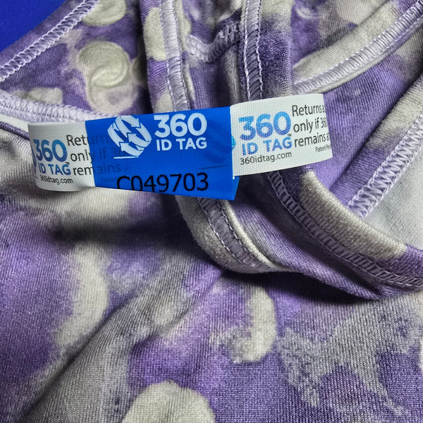 Athleta Purple Silver Polka Dots Racerback Tank Top Size Small