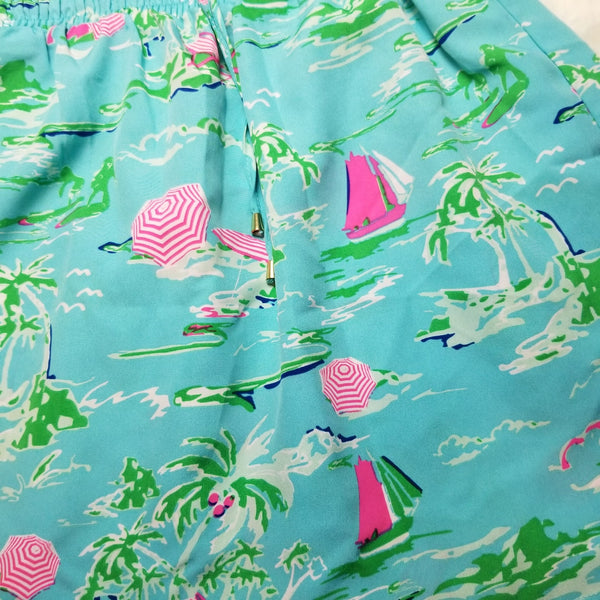 NWT All For Color Tropical Beach Theme Mini Skirt Size Small