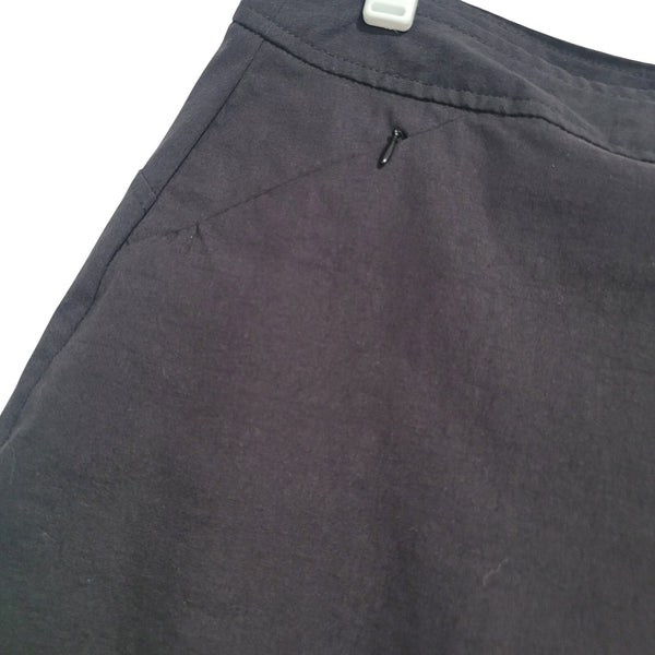 Athleta Black Wrap Mini Skirt Zip Pocket Tie Adjustable Waist Size Medium