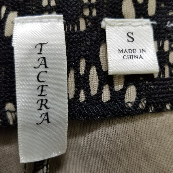 NWT Tacera Black Laced Tan Lining Pants Left Side Zipper Size Small