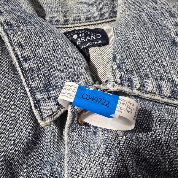 Lucky Brand The Tomboy Trucker Distressed Blue Jean Jacket Pockets Size Small