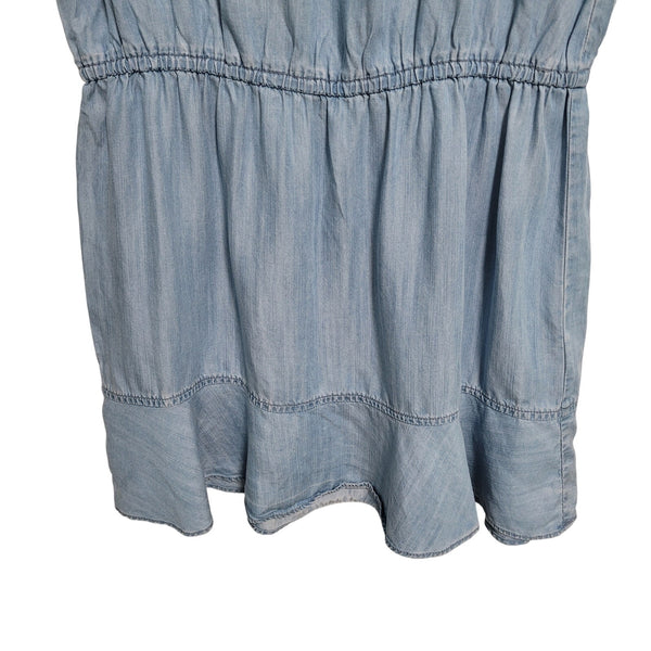 SOFT Soft Joie Blue Jean Style Knee Length Dress Key Hole Back 3/4 Sleeve Medium