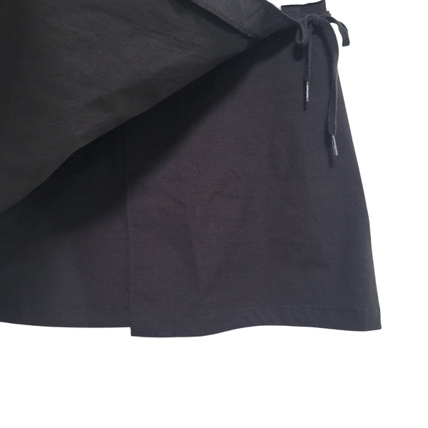 Athleta Black Wrap Mini Skirt Zip Pocket Tie Adjustable Waist Size Medium