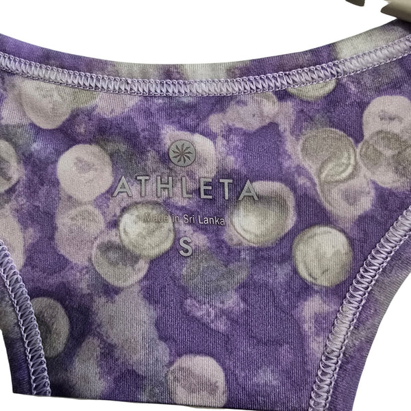 Athleta Purple Silver Polka Dots Racerback Tank Top Size Small