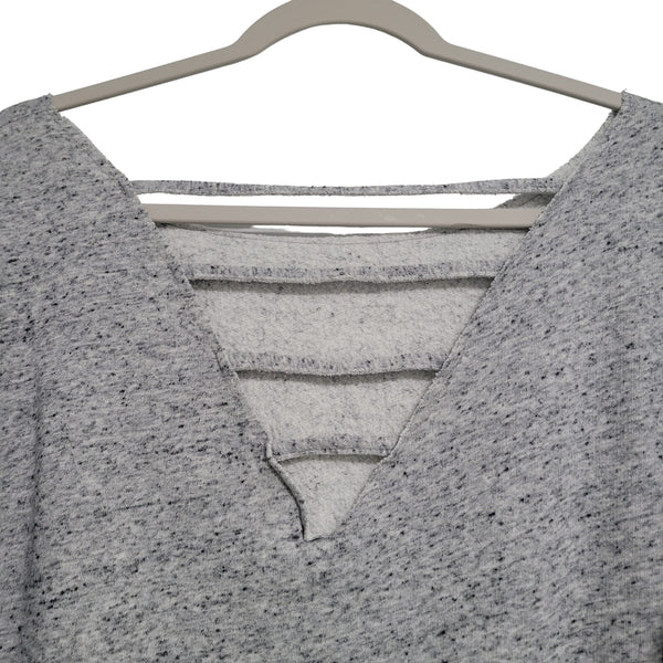 Victoria's Secret Pink Gray Space Dye Crop Sweatshirt Open Cross Back Size Small