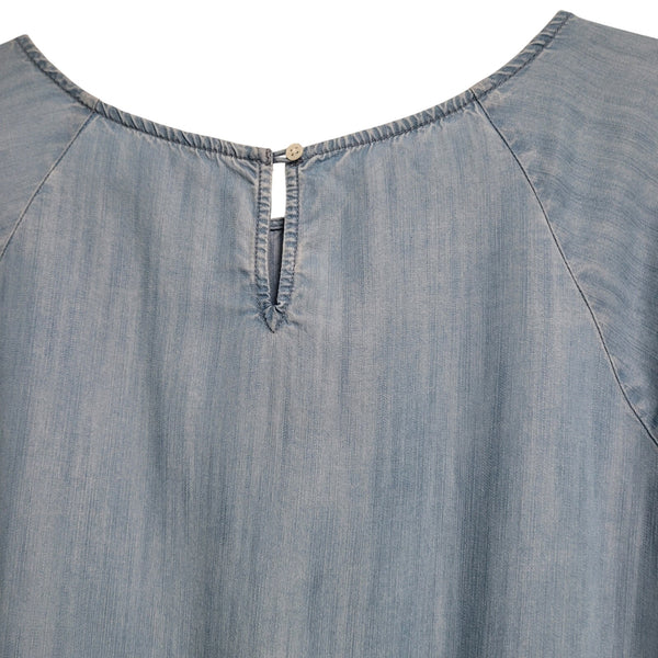 SOFT Soft Joie Blue Jean Style Knee Length Dress Key Hole Back 3/4 Sleeve Medium
