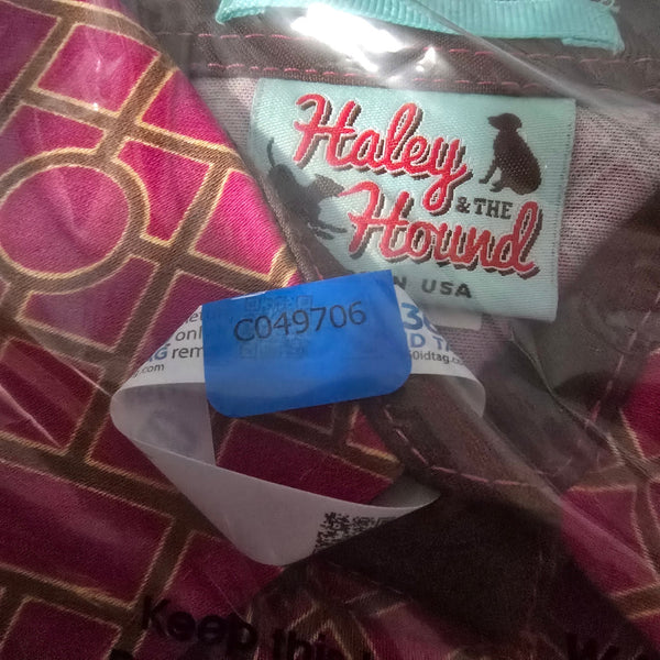 Haley & the Hound Pink Gold Button Up Collared Knee Length Dress Size 2