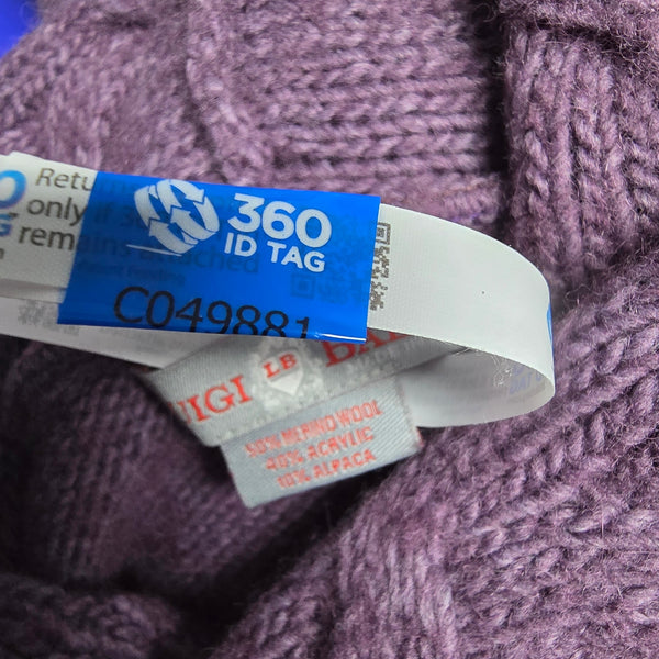 Luigi Baldo Purple Cowl Neck Merino Wool Acrylic Alpaca Sweater Size Small