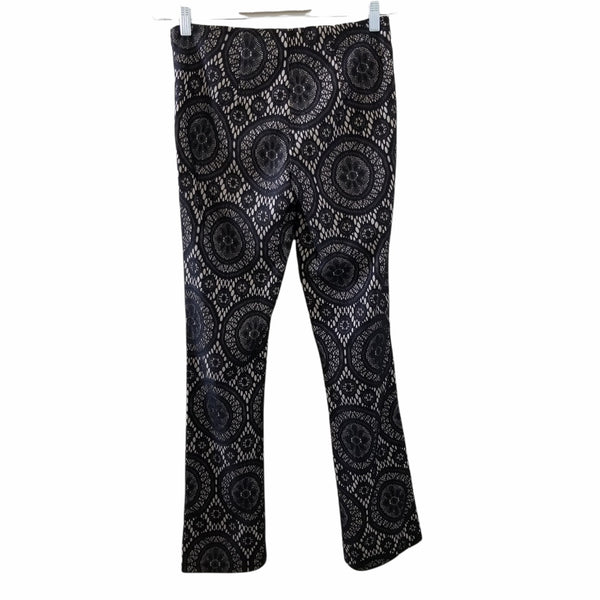 NWT Tacera Black Laced Tan Lining Pants Left Side Zipper Size Small