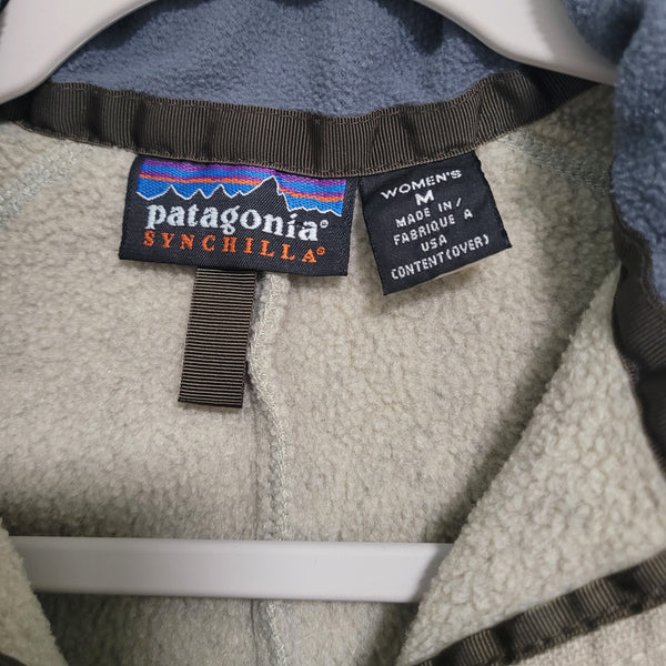 Patagonia Women's Synchilla Light Brown Full Zip Vest Pockets Size Medium