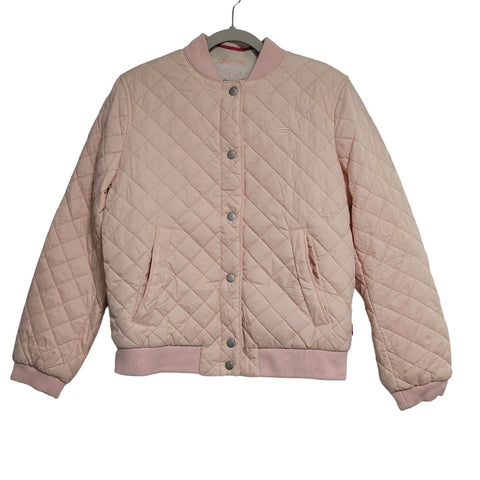 NWT Levi's Pink Peach Blush Diamond Quilted Bomber Jacket Snaps Pockets Small