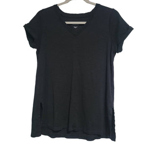 J. Jill Black Pima Short Sleeve V-Neck Tee Size Small