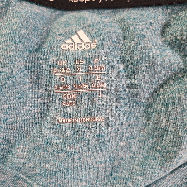 Adidas Women's Green Space Dye V-Neck Short Sleeve T-Shirt Size XL