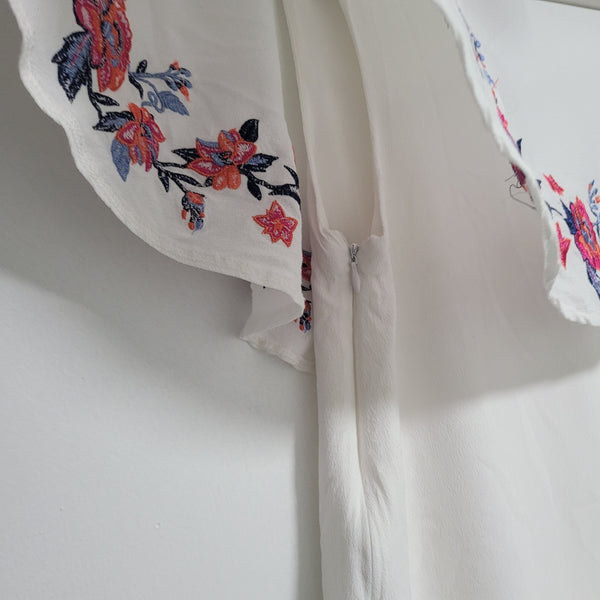 Miami White Floral Dress Sleeveless Tie Spaghetti Strap Mini Dress Size Small