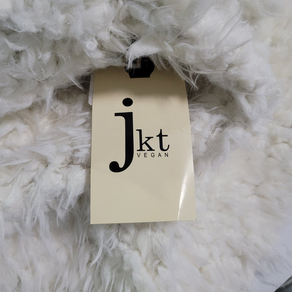 NWT JKT Vegan Sheepskin Vest Anthropologie Tan Pockets Hook and Eye Size XS