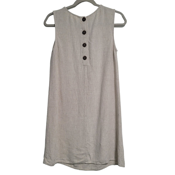 Altar'd State Tan Sleeveless Button Up Back Knee Length Dress Size XS
