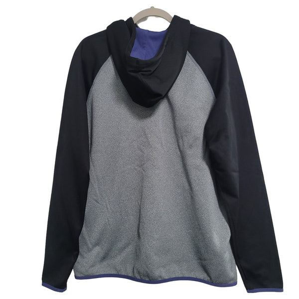 Nike Dri Fit Women's Gray Black Purple Funnel Neck Hoodie Size XL